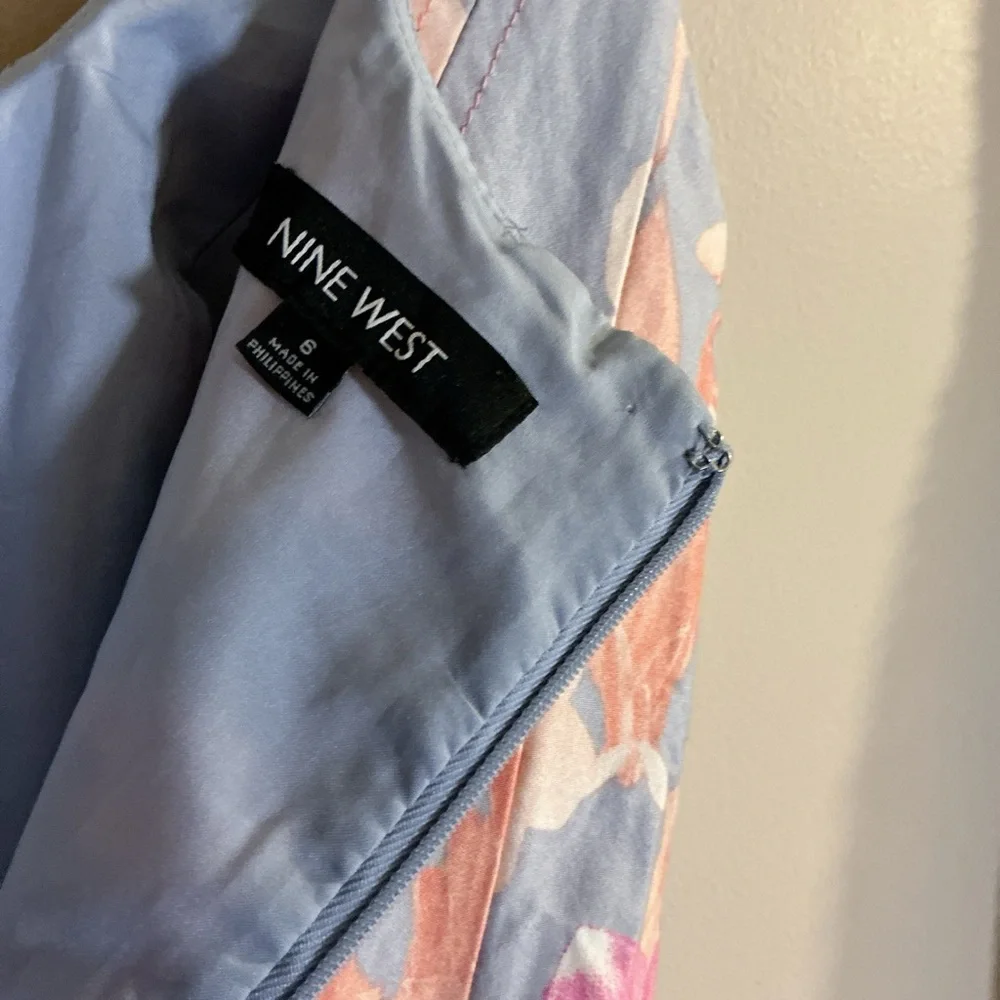Nine West Pink and Gray Floral Midi Dress - Picture 7 of 10